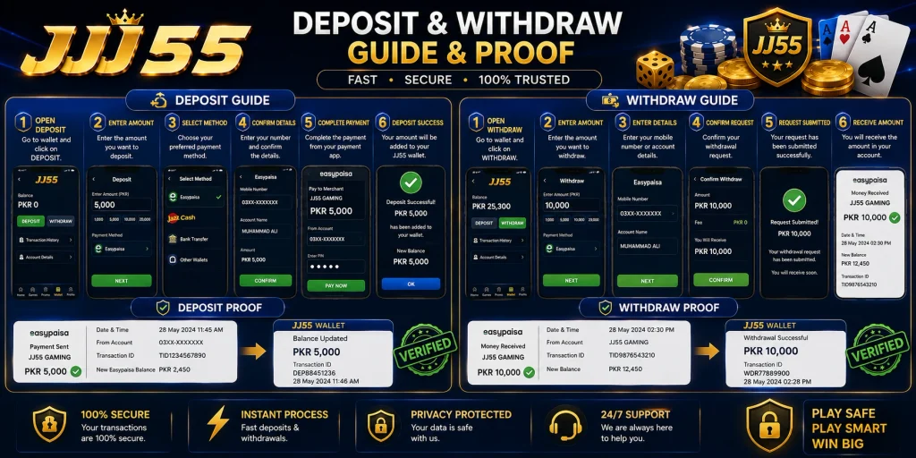 jj55 deposit and withdraw